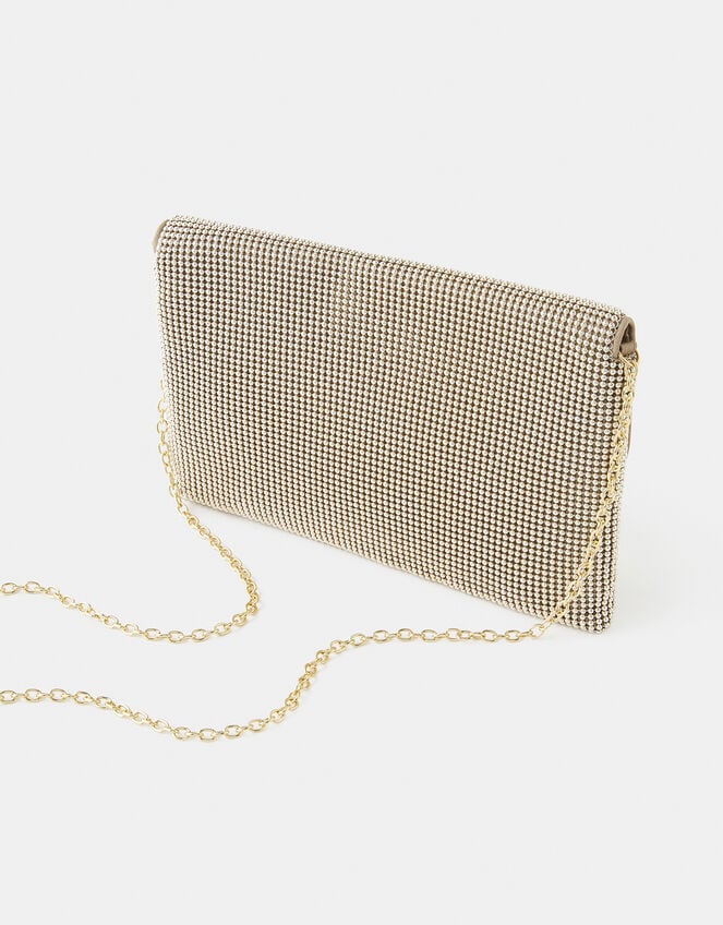 Embellished Envelope Clutch Bag Gold