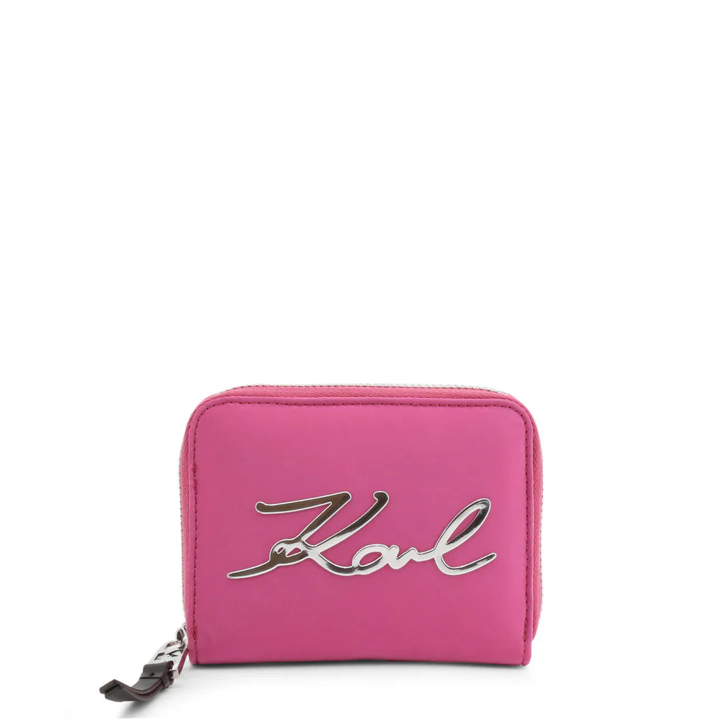 Karl Lagerfeld Signature Soft Small Zip Fuchsia Women's Wallet