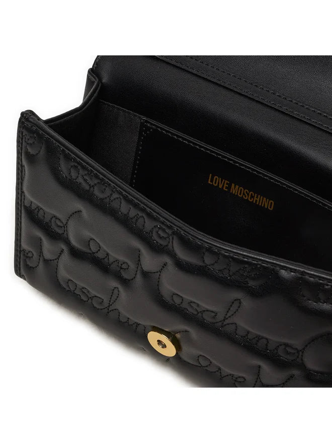 LOVE MOSCHINO
LOGO PAQUE LEATHER SHOULDER BAG