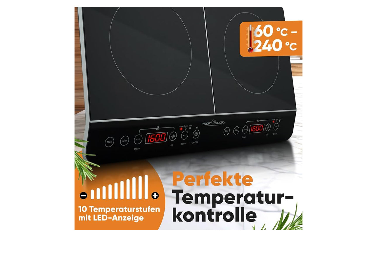 ProfiCook Dble Induction Cooking Plate