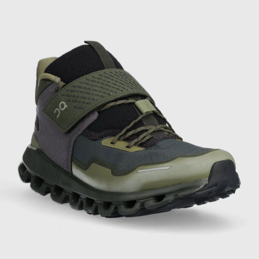 On Cloud Olive/Fir Hi Edge Defy Hiking Shoes