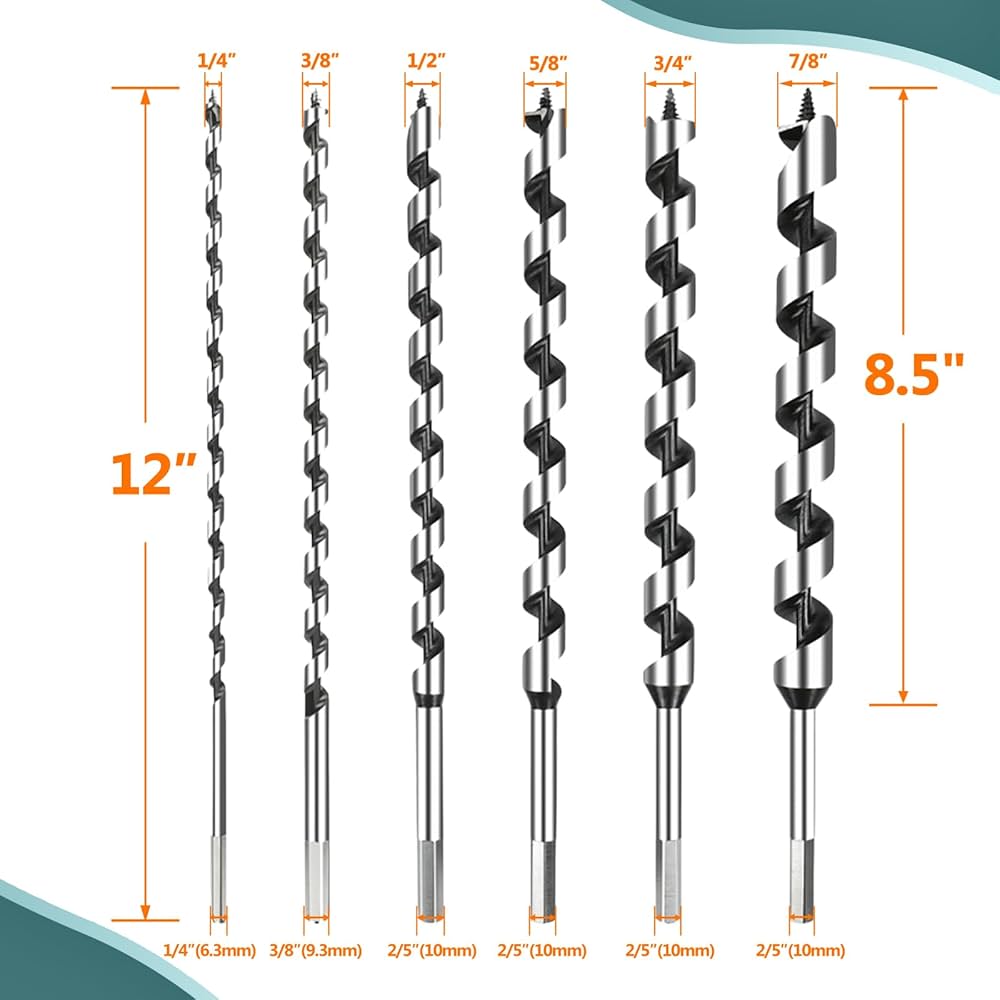 Parkside 7-Piece Auger Drill Bit Set