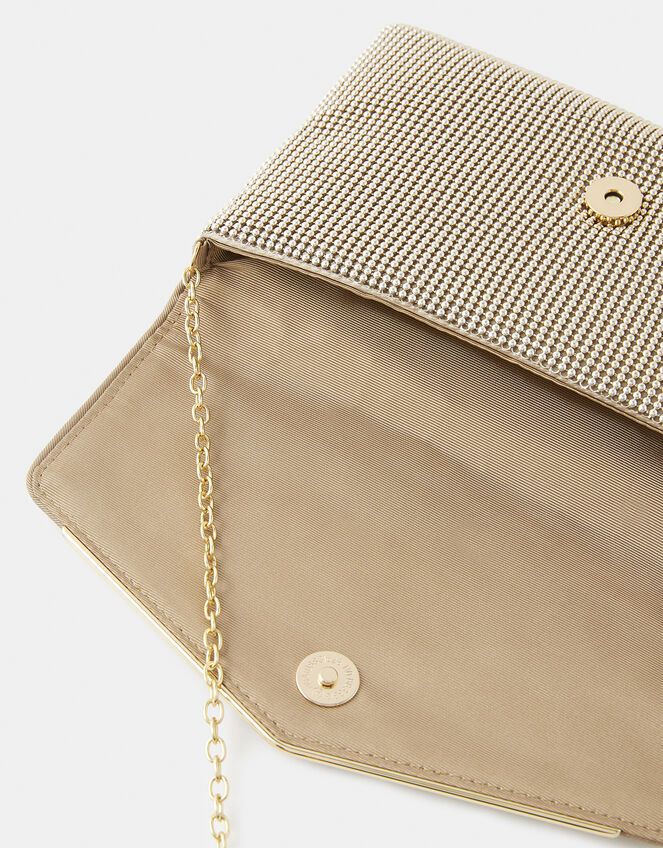 Embellished Envelope Clutch Bag Gold