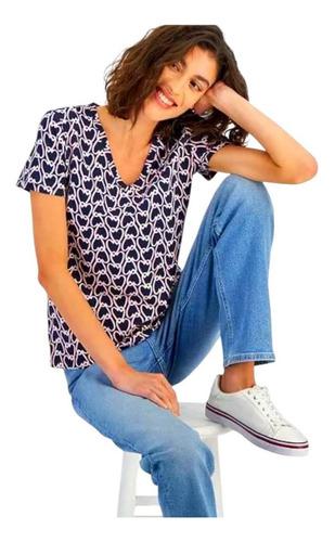 Tommy Hilfiger Women's Heart V-Neck T-shirt