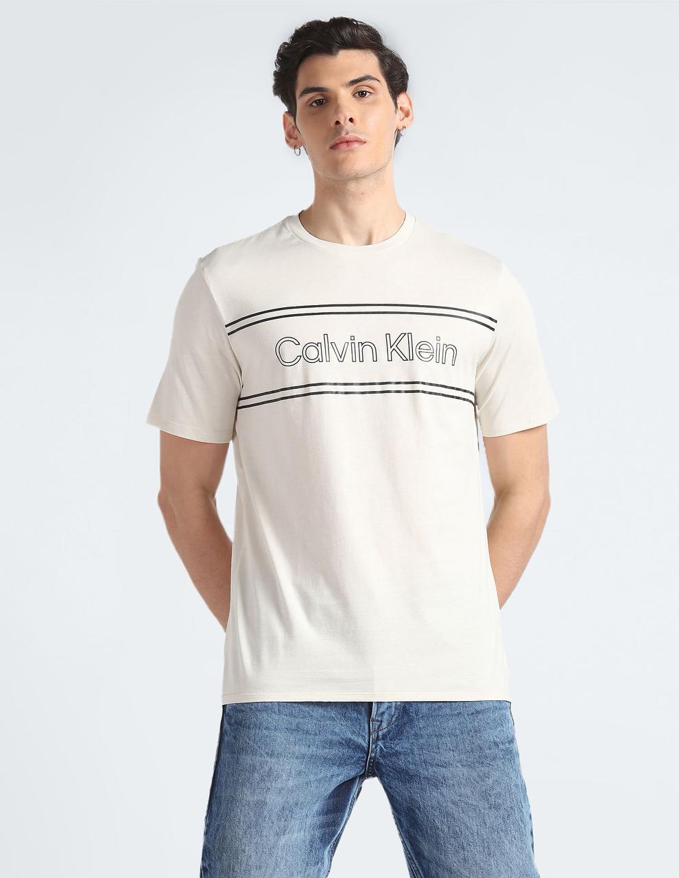CK Jeans Pure Cotton Brand Logo Printed Casual Tee