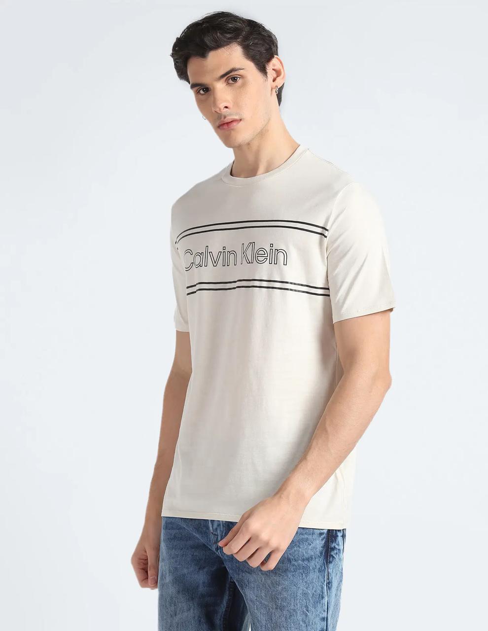 CK Jeans Pure Cotton Brand Logo Printed Casual Tee