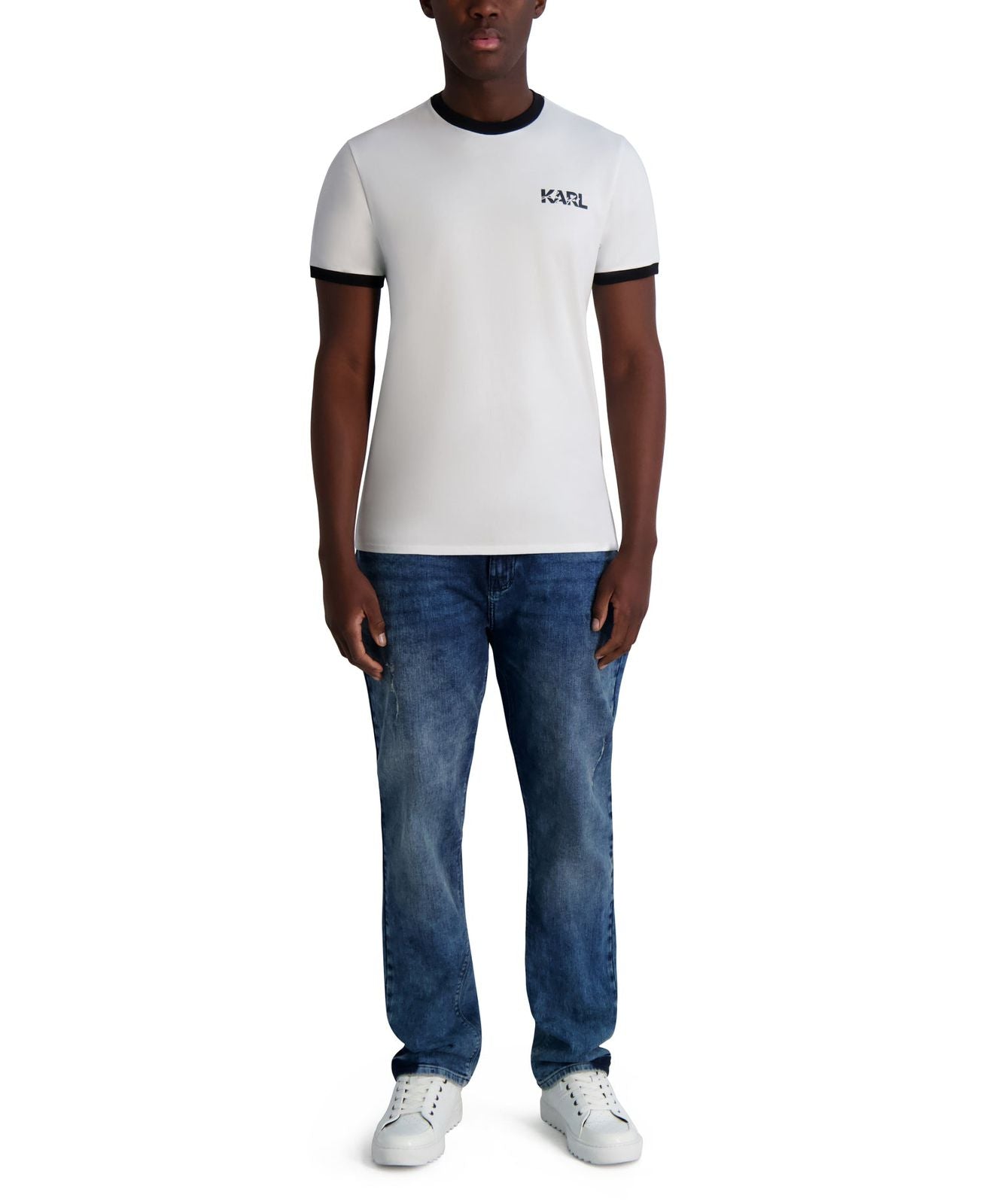 KARL LAGERFELD LAYERED EFFECT LOGO TEE