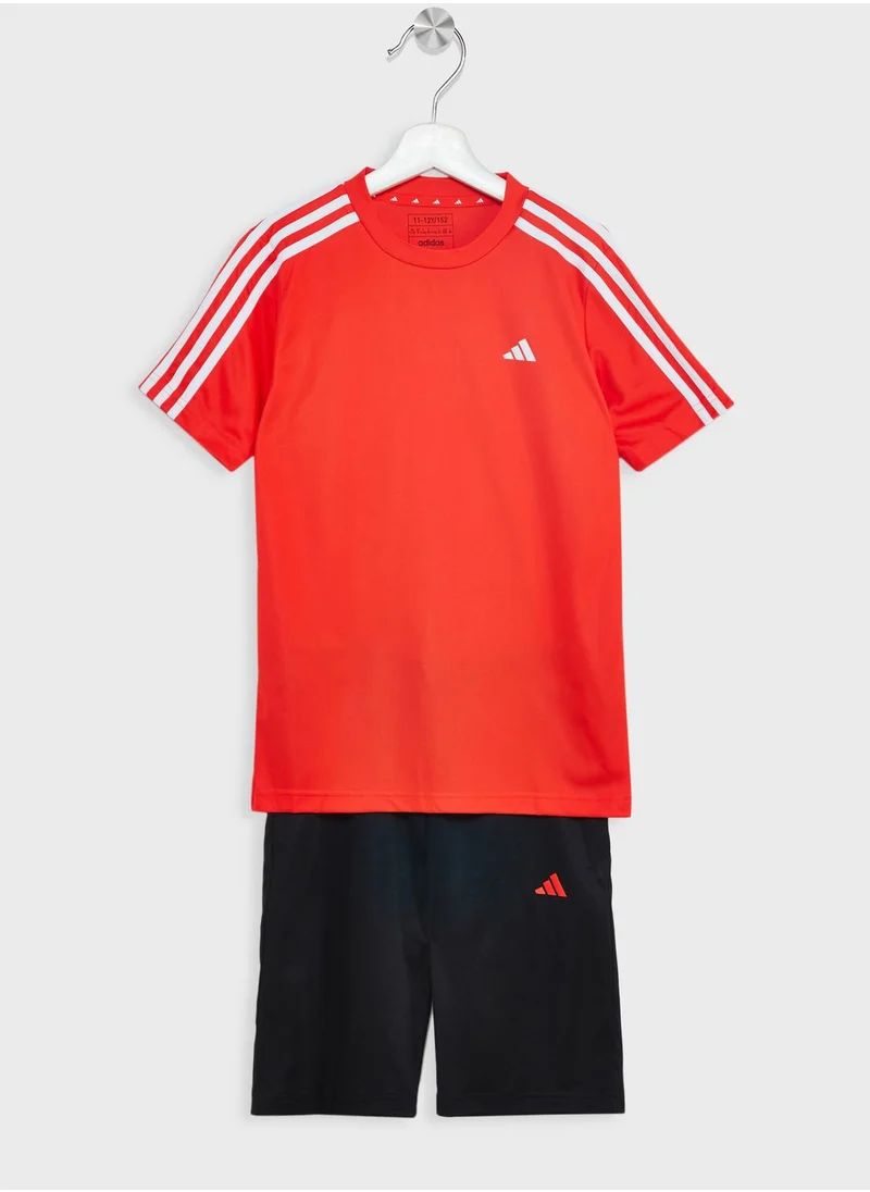 ADIDAS ESSENTIALS LOGO TEE AND SHORT SET