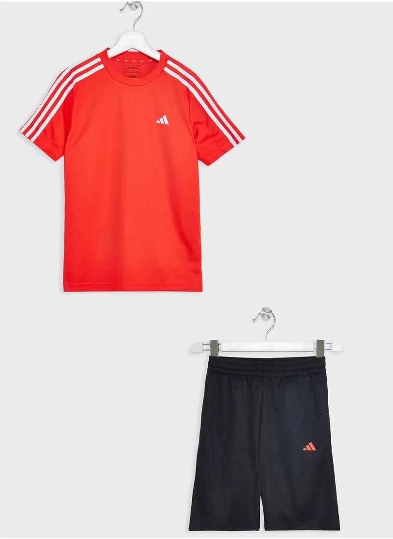 ADIDAS ESSENTIALS LOGO TEE AND SHORT SET