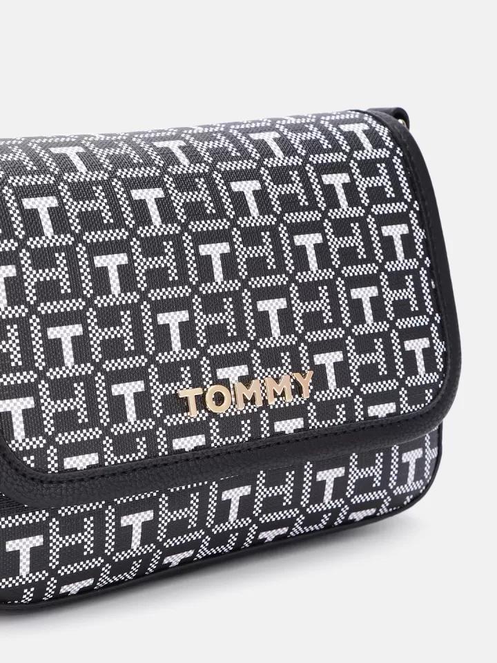 Tommy Hilfiger Brand Logo Textured Sling Bag