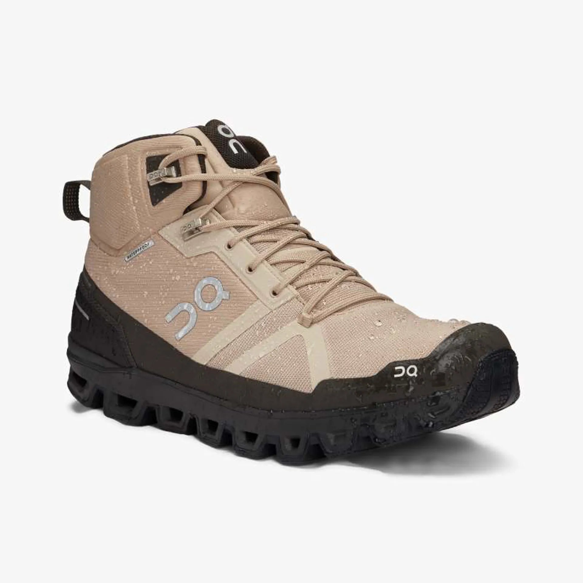 On Running Cloudrock Waterproof Sand/Black Hiking Boots