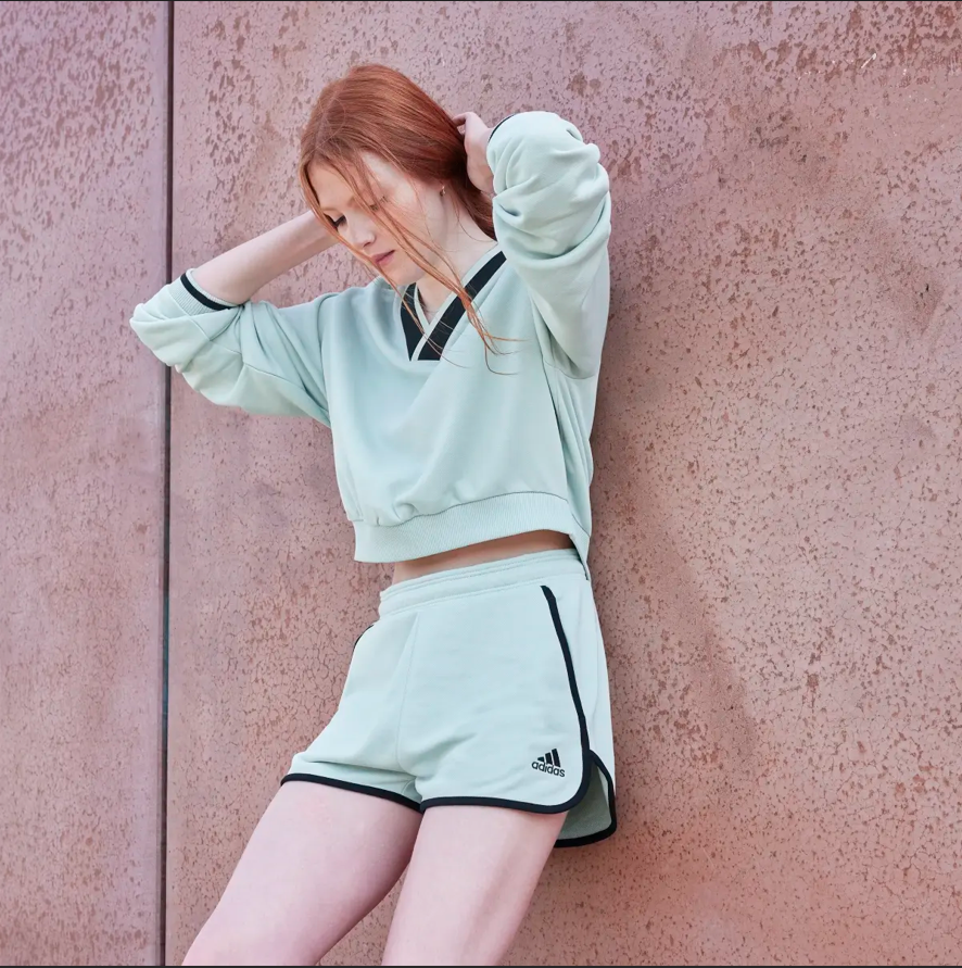 Cropped V-Neck Sweatshirt