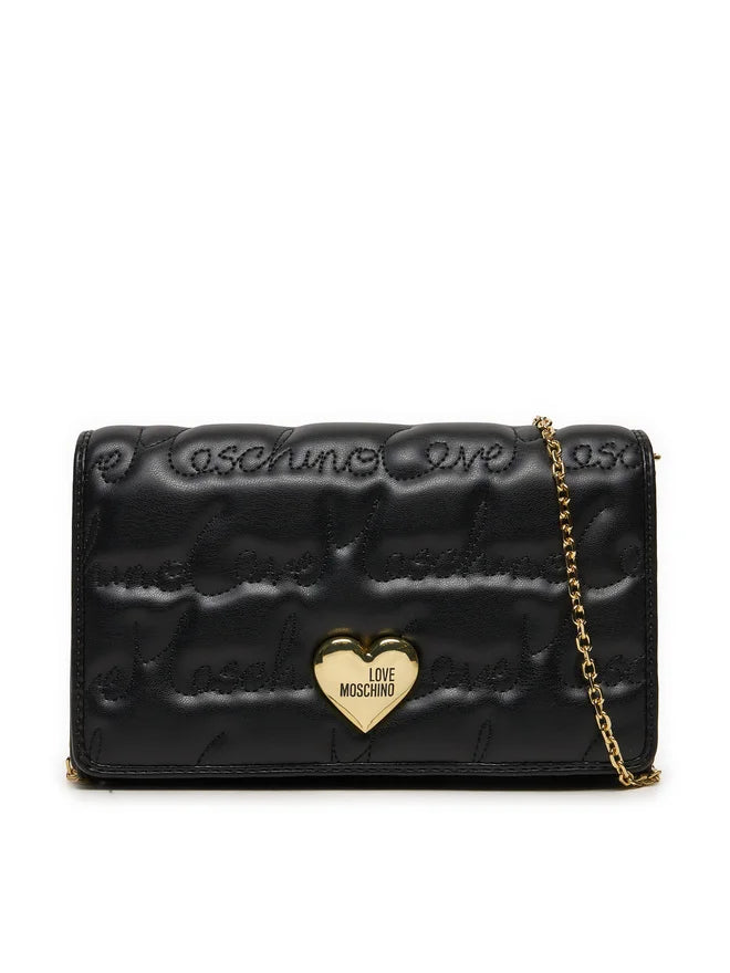 LOVE MOSCHINO
LOGO PAQUE LEATHER SHOULDER BAG