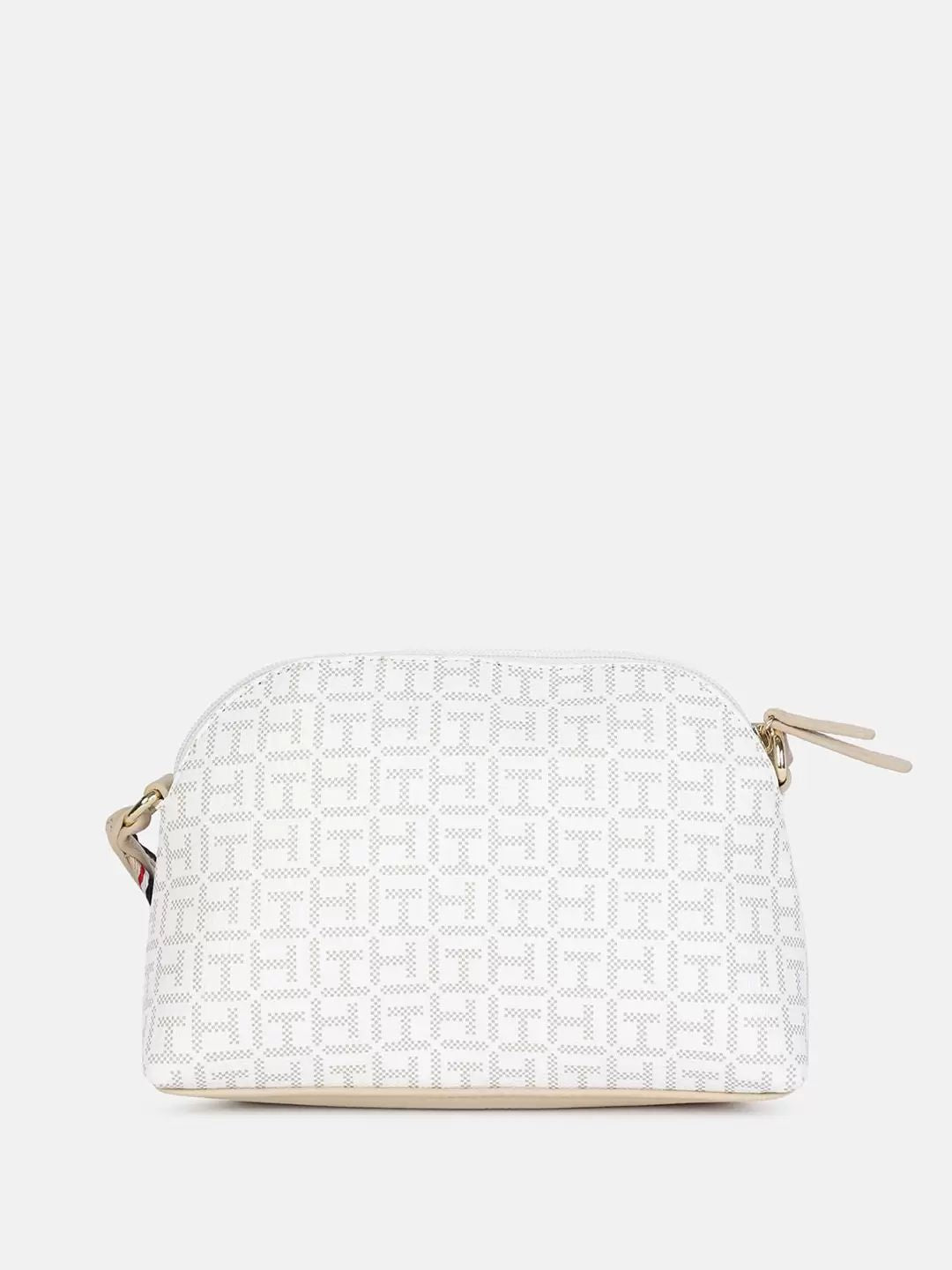 Tommy Hilfiger Structured Handheld Bag With Cut Work