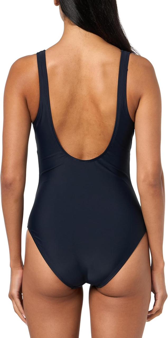 Tommy Hilfiger Women's Over The Shoulder Half Zip One Piece Swimsuit
