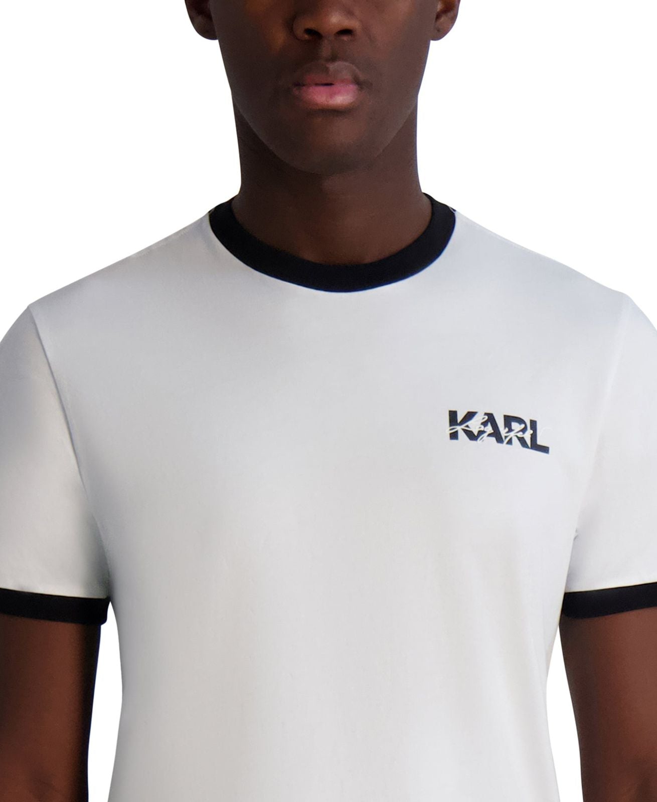 KARL LAGERFELD LAYERED EFFECT LOGO TEE
