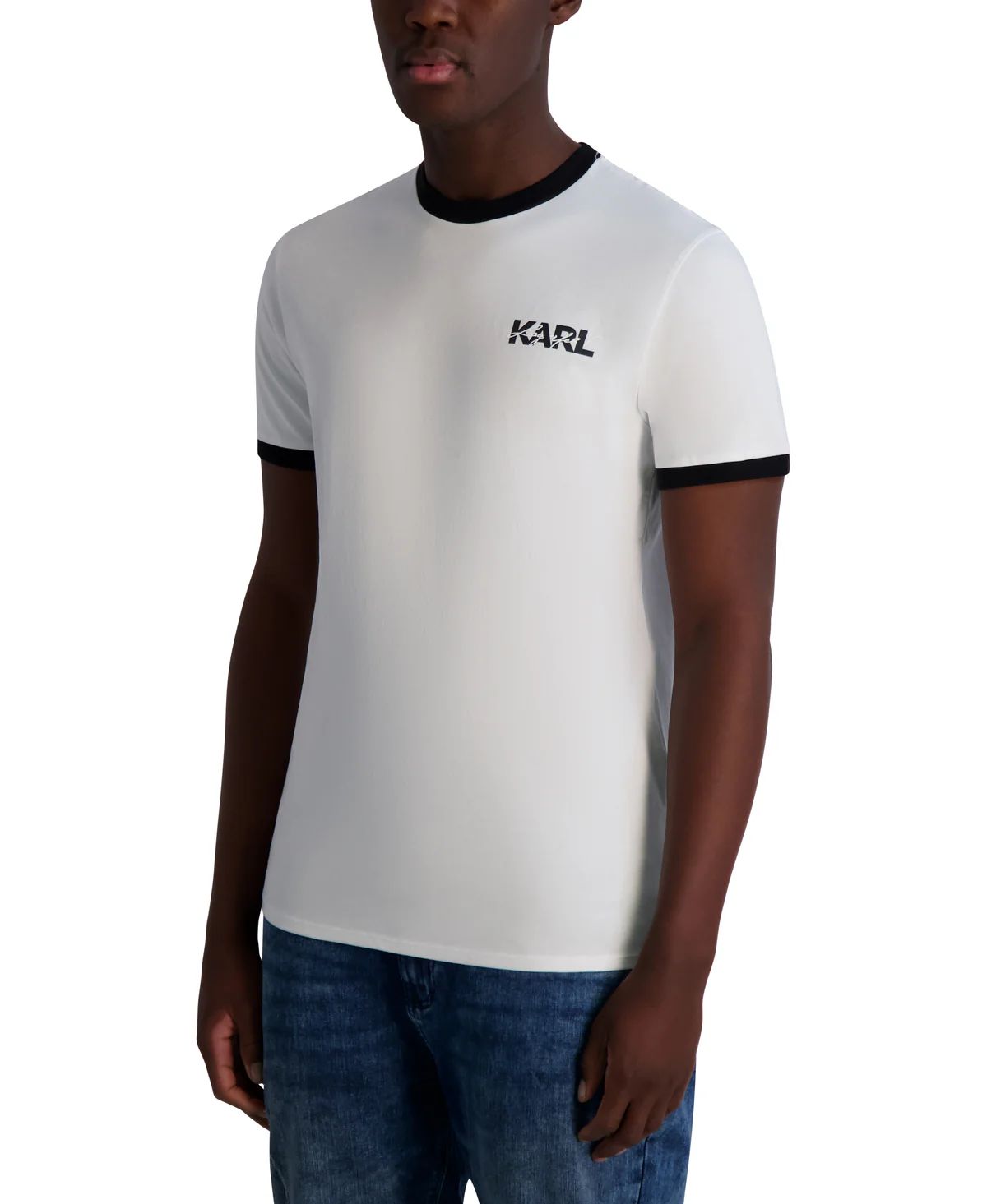 KARL LAGERFELD LAYERED EFFECT LOGO TEE