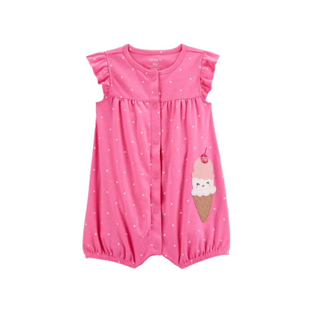 Carter's Baby Ice Cream Short-Sleeve Cotton Romper - Pink