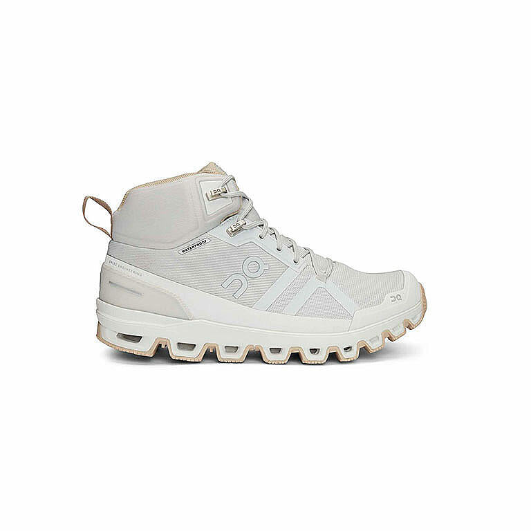 On Cloudrock Waterproof Glacier/Sand Running Shoes